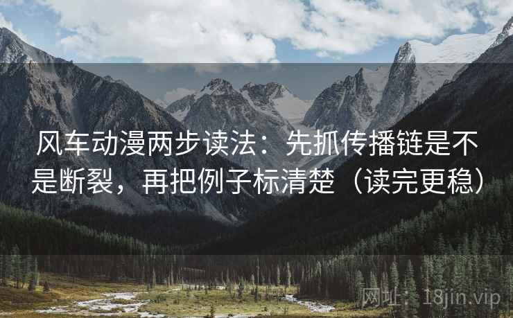 风车动漫两步读法：先抓传播链是不是断裂，再把例子标清楚（读完更稳）