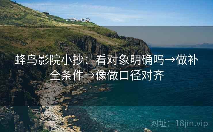 蜂鸟影院小抄：看对象明确吗→做补全条件→像做口径对齐